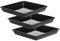 Lot de 3 soucoupes carrées en Plastique pour Pots de Fleurs - 25 x 25 cm