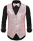 Catheive Gilet da uomo con paillettes brillanti con scollo a V, vestibilità regolare, vestito da festa, gilet, papillon, 2 pezzi, Rosa, X-Small
