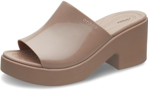Crocs Women Sandal, Brooklyn Woven Slide Heel, Sepia, 3 UK Women