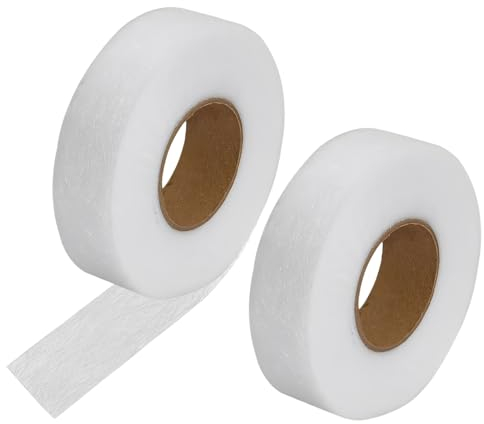 48m Wonder Web Hemming Tape, 2 Pack 2cm Iron On Hemming Tape Extra Strong Fabric Fusing Tape Double Sided Adhesive Fusible No Sewing Hem Tape for Trousers Curtains Clothes Jeans (White)