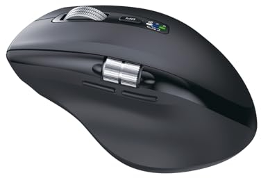 INFINMIND Kabellose Bluetooth-Maus mit Smart Flying Scroll, Daumenrad & ergonomischem Design, Leise 3-Geräte-Maus für Windows/Mac OS/Chrome/Linux/Android (Schwarz)