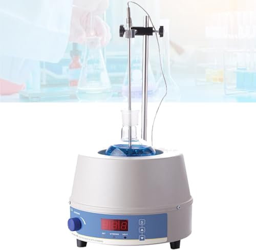 Magnetic Stirrer, Digital Display Magnetic Heating Mantle, 100ml-2000ml Stirring, with Temperature Probe, Digital Display, Portable Laboratory Equipment, Without Beaker,1000ml