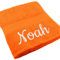 Handtuch Juist mit Namen oder Wunschtext Bestickt, personalisiertes Duschtuch, individuelles Badetuch, 100% Baumwolle, 70 x 140 cm orange