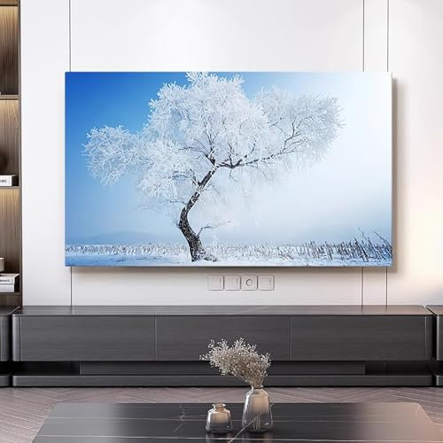 LONEU Schneeszene Displayabdeckung für Innenbereich, TV-Staubschutz 42-100 Zoll TV-Abdeckung für LCD-/LED-Schutzhülle Schlichter TV-Abdeckung, weicher Stoff, TV-Abdeckungen(Color:color7,Size:80-85in)