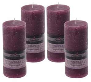 4er Set Adventskranzkerzen Raureif Brombeer 150/68 mm durchgefärbte Trend-Kerzen