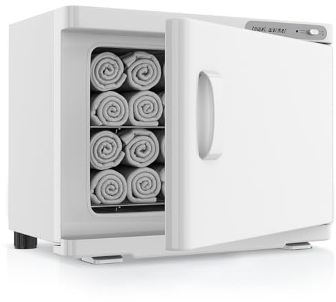 Towel Warmer Cabinet, 23L Large Hot Bath Towel Warmer Heating Use for Facial Spa, Hair Beauty, Salon Equipment and Home- White