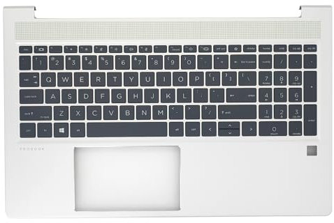 Jxjslp Replacement Upper Case Palmrest for HP Probook 450 455 G8 Series Laptop Top Cover with Backlit Keyboard Assembly M78509-001 Silver