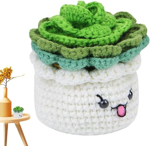 Häkelset Für Pflanzenuntersetzer, Pädagogisches Strickset, Häkel-Startpaket, Häkelset Für Anfänger, Einfaches Häkelset Für Erwachsene, Schritt-für-Schritt-Häkelanleitung, Komplettes Häkelset Für Erwac