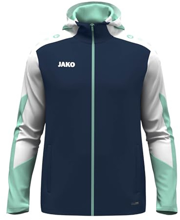 JAKO Unisex Kapuzenjacke Dynamic, marine/weiß/minze, 4XL