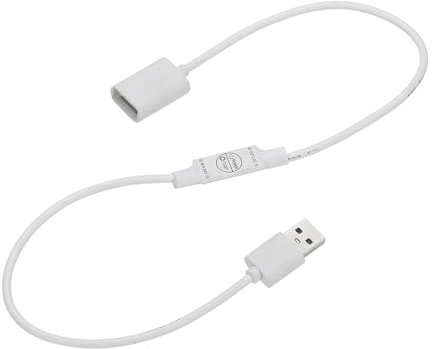 sourcing map LED Strip Dimmer, DC 5V 3A Brightness Controller Adjustable Stepless Dimming Lamp Switch with USB Connectors for Single Color Strips, White