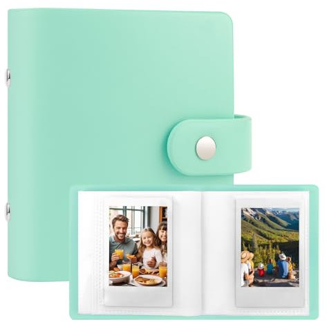 52 Taschen Mini-Fotoalbum für Fujifilm Instax Mini 12 11 9 90 8 7s 40, passend für Polaroid Snap/Z2300/SocialMatic Sofortbildkameras & Zip Sofortdrucker (1 Pack, Äppelgrün)