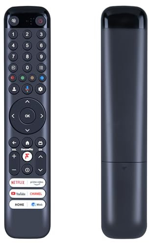 TCNOUMT Telecomando di ricambio RC833 compatibile con TCL RC833 GUB2 65C845 55 75 65C745 Series miniLED LCD Smart TV, nessuna funzione vocale