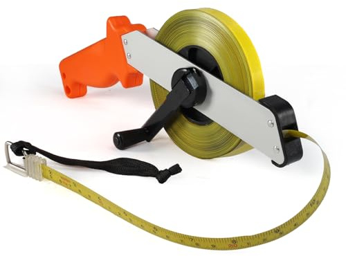 ZLLZPZD Präzises 50m Stahl Rollbandmaß mit Millimeter Skala, Ergonomischem Griff, Klappbarer Kurbel für Baustelle, Häuser und Gärten – Langlebiges Metallband zur Großflächigen Messung