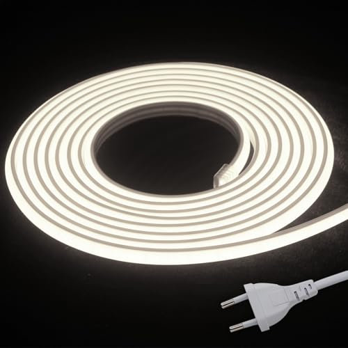STHomedeco Tira LED Cob - Striscia Adesive 220v Da Interno Esterno Impermeabile, Alta Luminosità Striscia IP65, Strip LED per Commerciale, Camera da letto (Bianco Naturale 4000k, 4M)
