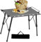 Zqkimzi Table de camping, table de camping portable, stable et légère en aluminium pour barbecue, voyage, jardin, pique-nique, voiture, camping-car, terrasse, 85 x 63,7 x 62 cm