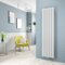 Heilmetz Radiateur à Eau Chaude 1800 x 460 mm, 1670W radiateur eau, Panneau Plat Double Couche, Connexion Centrale, Montage Mural Vertical, Design Blanc