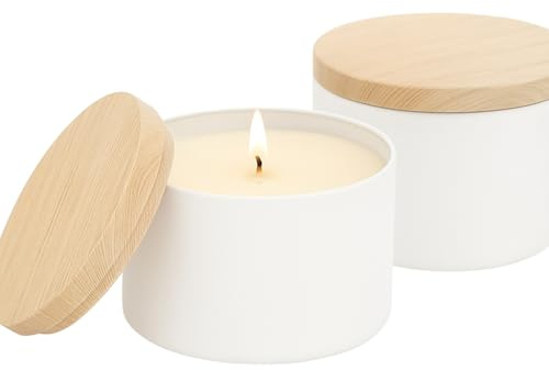 Minéraux et Cristaux - Duftkerze Salbei - Salbei im weißen Aluminiumtopf - natürliche Reinigungskerzen - Ideal für Meditation, Weihrauch, Ritual - originelle Geschenkidee