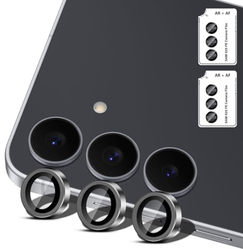 Vanrain Kameraschutz für Panzerglas für Samsung Galaxy S25 FE, 2 Stück Individuelle Kamera Schutz 9H Härte Ultra-klar Anti-Kratze Linse Schutz Glas für Galaxy S25 FE, Schwarz