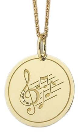 Halskette aus 925er Sterlingsilber, 26 mm | 18 Zoll Kette | Musiknoten-Anhänger | Sol-Tonart-Violinschlüssel-Schmuck | Musiker-Anhänger | Noten-Charm | Musikliebhaber, vergoldet, handgefertigt |00005