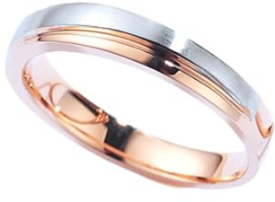 Fedi nuziali in oro rosa 585, fedi nuziali in oro bianco e oro, in due colori, senza gemma, per uomo, misura 61 (19,4)