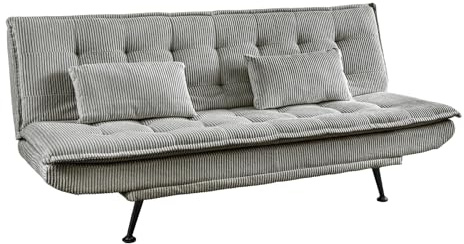 Riess Ambiente Modernes Schlafsofa Jazz - 190cm - Greige - Cord 3-Sitzer Couch