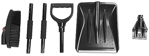 Juego de Pala de Nieve 3 en 1 con raspador de Hielo y Cepillo, Kit de Pala de Nieve Plegable portátil, diseño Plegable Ajustable para Uso de Emergencia en el jardín, Camping,