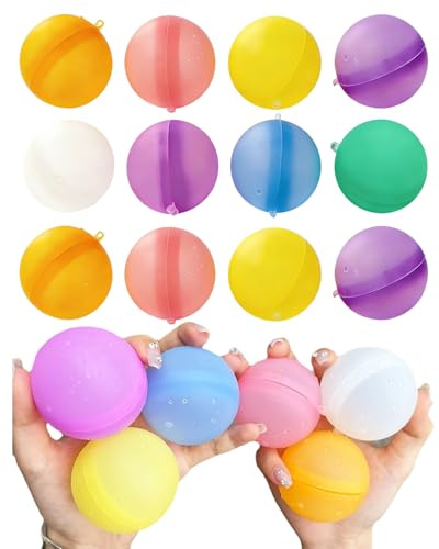 CATZUM 12 unidades Bombas de Agua Reutilizables – de Silicona, Pelotas de Rellenado Rápido para Niños y Adultos, Juguete para Exterior (Piscina, Playa, Jardín, Verano)
