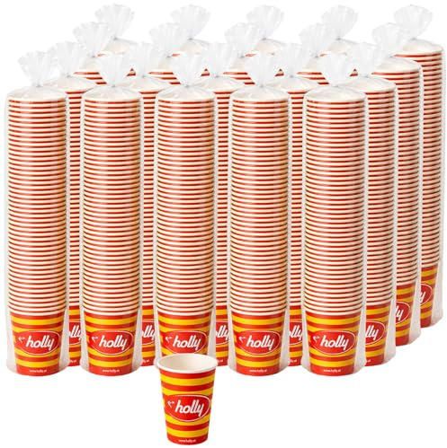 BURI Lot de 2000 gobelets à café holly - 180 ml - En carton - Résistants - Résistants aux fuites - Recyclables - Pour machine à café - Boissons chaudes et froides - Fabriqué en Autriche