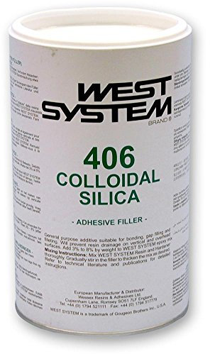 WEST SYSTEM 406 Colloidal Silica Filler 25 g - Thickens Epoxy for Wood, Marine & Fibreglass Repair - Waterproof, Multi Purpose Adhesive Powder for 2 Part Epoxy - for Interior & Exterior Use