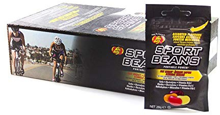 Jelly Belly - Assorted Mix-Flavour Sports Beans, 24 x 28g Bags | Orange, Lemon-Lime, Fruit Punch and Raspberry, with Added Vitamins B and C, Provides 25g Carbohydrate and 120mg Electrolytes