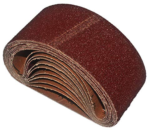 10 Stück Gewebe-Schleifbänder 75 x 457 mm Körnung je 2 x 40/60/80/120/180 für Bandschleifer