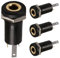 3.5mm Mini Jack Chassis Panel Mount Black Stereo Socket Connector x 4
