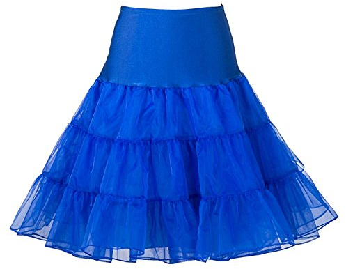 Boolavard 1950 Petticoat Reifrock Unterrock Petticoat Underskirt Crinoline für Rockabilly Kleid (L-XL, Blau)