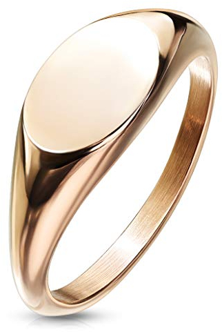 Bungsa 62 (19.7) Siegelring klassisch Rosegold für Damen und Herren aus .316L Edelstahl