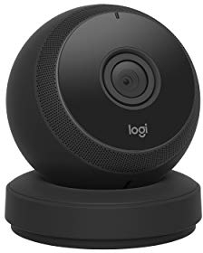 Logitech Circle Kabellose Überwachungskamera, HD-Video 1080p, 135° Sichtfeld, Zwei-Wege-Audio und Benachrichtigungen, 24h-Aufnahmen, App-Navigation mit Live-Streaming - Schwarz