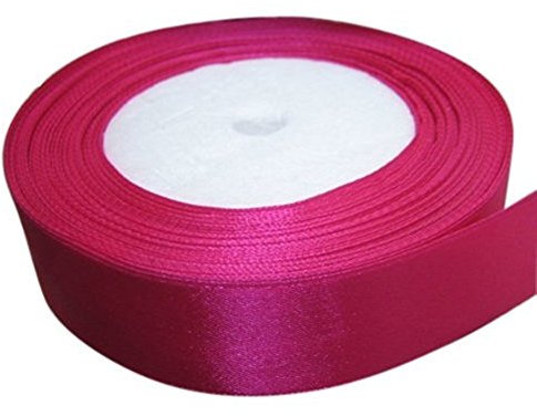 25 Yards / 23Meters of Satin Ribbon 12mm Perfect for Gifts Wrap Sew Party, Decorations Events Dress Wedding Christmas Crafts, Bows Car, Floral Balloons DIY, Bouquets, Cake (Fuchsia Pink)