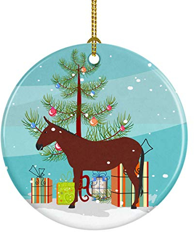 Caroline's Treasures Donkey Christmas Ceramic Ornament Hinny Horse Dekofigur Esel aus Keramik, Bunt, 3 in