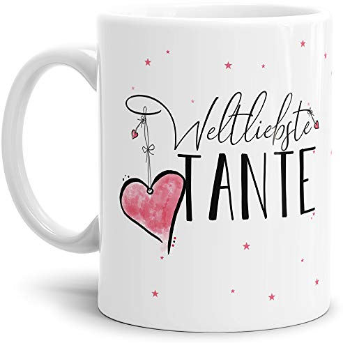 Tasse mit Spruch für die Weltbeste Tante - Kaffeetasse/Familie/Geschenk-Idee/Mug/Cup/Weiss