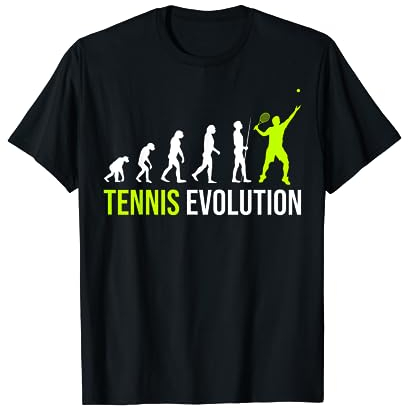 Lustiges Tennis T-Shirt - Evolution Tennisspieler Aufschlag T-Shirt