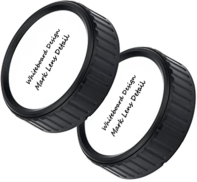 2x DIY Erasable & Re-label Rear Lens Cap Protector for Olympus Panasonic M4/3 Mount Lens Micro Four Thirds System DSLR SLR Camera Accessory - Mark Focal Ranges