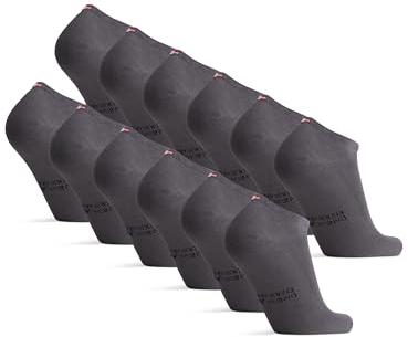 DANISH ENDURANCE Chaussettes en Fibre de Bambou, Ultra Douces & Respirantes, Homme Femme, 6 Paires, Gris, 39-42