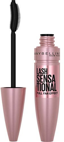 Maybelline Lash Sensational Washable Mascara, Lengthening and Volumising for a Full Fan Effect, Midnight Black, 1 Count