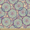 ABAKUHAUS afrikanisch Gewebe als Meterware, Bohemian Kreise Groovy, Dicht Gewebter Stoff zum Nähen Polster Wohnaccessoires, 3M (148x300cm), Lila