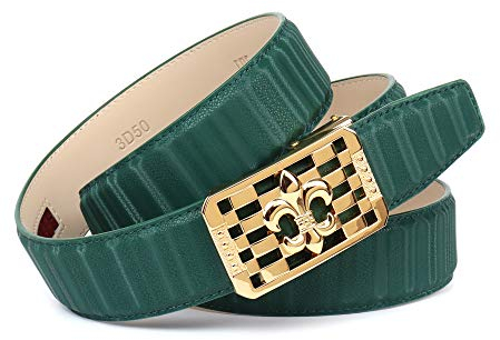 Anthoni Crown Damen Ledergürtel Gürtel, Grün, 95