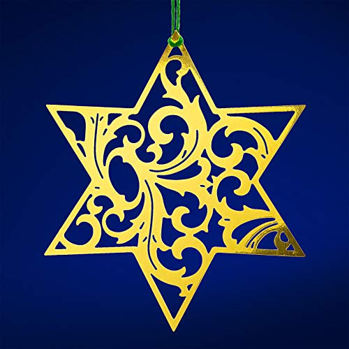 SIKORA BS-MS Traditionelle Christbaumschmuck Weihnachtsbaum Anhänger aus Messing - 28 Modelle wählbar, BS-MS:No.01 Stern Ornamente H ca 8.5 cm