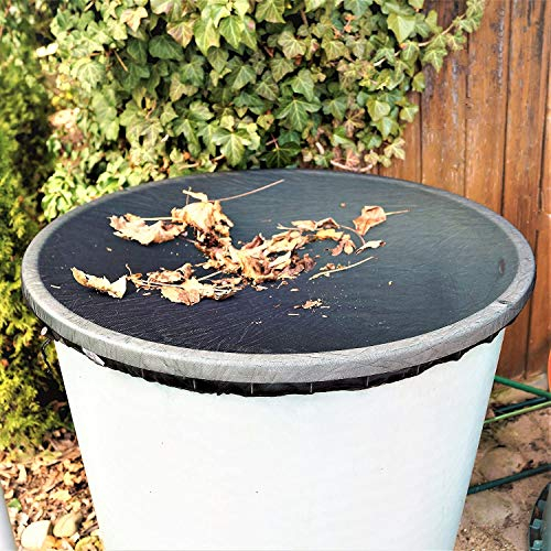 ready rain butt net cover for rain barrel including extra drawstring for better attachment to different diameters up to 90cm