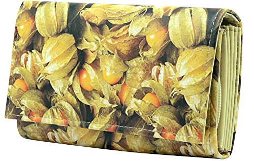 VEROMI Geldbörse Damen Früchte Design Physalis Geldbeutel Jennifer mit Reißverschluss