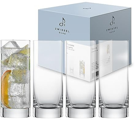 Zwiesel Glas Longdrinkglas Tavoro 0,3 L (4-er Set), moderne Trinkgläser für Longdrinks, spülmaschinenfeste Tritan®-Kristallgläser, Made in Germany (Art.-Nr. 122414)