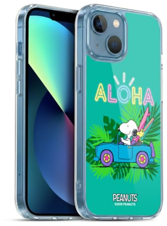 Head Case Designs Offizielle Peanuts Tropischer Surf Snoopy Aloha Disco Soft Gel Handyhülle Hülle kompatibel mit Apple iPhone 13 Mini