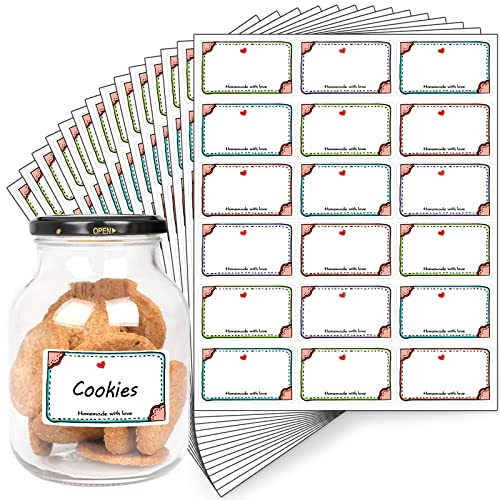 Labels for Jars - Vaktop 540PCS Jar Labels, Self Adhesive Writable Sticky Jam Label - for Kitchen Food Bottles, Box and Freezer Containers (4 Colours, 50 * 30mm)